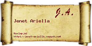 Jenet Ariella névjegykártya